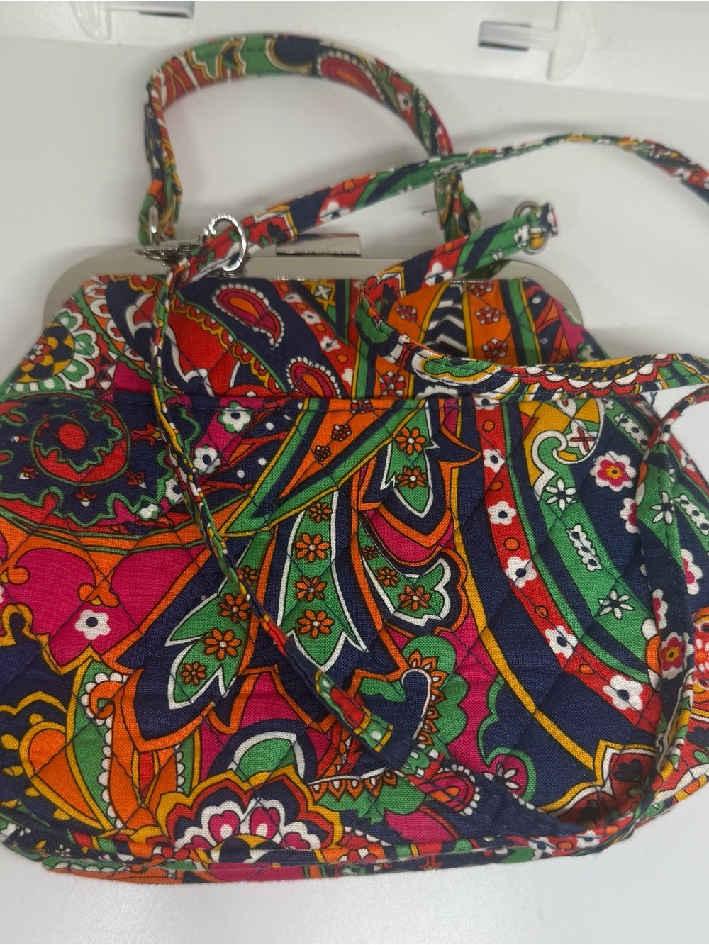 Vera Bradley Vintage Kiss Lock Crossbody Bag & Matching Coin Purs
